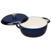 imageAmazon Basics Cast Iron Dutch Oven Pot with Lid Enameled Round Dual Handles HeavyDuty Large 73quart BlueNavy