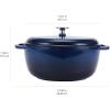 imageAmazon Basics Cast Iron Dutch Oven Pot with Lid Enameled Round Dual Handles HeavyDuty Large 73quart BlueNavy