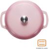 imageAmazon Basics Cast Iron Dutch Oven Pot with Lid Enameled Round Dual Handles HeavyDuty Large 73quart BluePink
