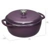 imageAmazon Basics Cast Iron Dutch Oven Pot with Lid Enameled Round Dual Handles HeavyDuty Large 73quart BluePurple