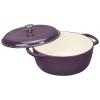imageAmazon Basics Cast Iron Dutch Oven Pot with Lid Enameled Round Dual Handles HeavyDuty Large 73quart BluePurple