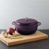 imageAmazon Basics Cast Iron Dutch Oven Pot with Lid Enameled Round Dual Handles HeavyDuty Large 73quart BluePurple