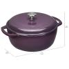 imageAmazon Basics Cast Iron Dutch Oven Pot with Lid Enameled Round Dual Handles HeavyDuty Large 73quart BluePurple