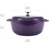 imageAmazon Basics Cast Iron Dutch Oven Pot with Lid Enameled Round Dual Handles HeavyDuty Large 73quart BluePurple