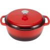 imageAmazon Basics Cast Iron Dutch Oven Pot with Lid Enameled Round Dual Handles HeavyDuty Large 73quart BlueRed