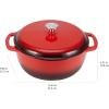 imageAmazon Basics Cast Iron Dutch Oven Pot with Lid Enameled Round Dual Handles HeavyDuty Large 73quart BlueRed