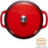 imageAmazon Basics Cast Iron Dutch Oven Pot with Lid Enameled Round Dual Handles HeavyDuty Large 73quart BlueRed