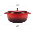 imageAmazon Basics Cast Iron Dutch Oven Pot with Lid Enameled Round Dual Handles HeavyDuty Large 73quart BlueRed