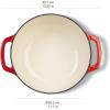 imageAmazon Basics Cast Iron Dutch Oven Pot with Lid Enameled Round Dual Handles HeavyDuty Large 73quart BlueRed