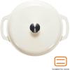 imageAmazon Basics Cast Iron Dutch Oven Pot with Lid Enameled Round Dual Handles HeavyDuty Large 73quart BlueWhite