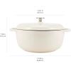 imageAmazon Basics Cast Iron Dutch Oven Pot with Lid Enameled Round Dual Handles HeavyDuty Large 73quart BlueWhite