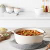 imageAmazon Basics Cast Iron Dutch Oven Pot with Lid Enameled Round Dual Handles HeavyDuty Large 73quart BlueWhite