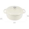 imageAmazon Basics Cast Iron Dutch Oven Pot with Lid Enameled Round Dual Handles HeavyDuty Large 73quart BlueWhite