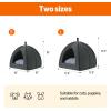 imageAmazon Basics Cat Cave Bed 2in1 Foldable House for Indoor Cats with Washable Cushion and NonSlip Base 15 x 15 Inches SmallS151515