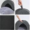 imageAmazon Basics Cat Cave Bed 2in1 Foldable House for Indoor Cats with Washable Cushion and NonSlip Base 15 x 15 Inches SmallS151515