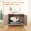 imageAmazon Basics Cat Litter Box Enclosure Furniture Wooden Pet House and Hidden Litter Box for Indoor Cats 276quot  197quot 197quot Beige