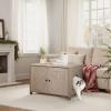 imageAmazon Basics Cat Litter Box Enclosure Furniture Wooden Pet House and Hidden Litter Box for Indoor Cats 276quot  197quot 197quot Beige