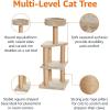 imageAmazon Basics Cat Tree  Indoor Cat ampamp Kittens MultiLevel Climbing Activity Tower with Scratching Posts Medium 315quotH  BeigeLarge