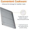 imageAmazon Basics Ceramic Nonstick Baking Sheets ampamp Cooling Rack Set NonToxic Half Sheet Size 2Pack GrayGray