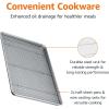 imageAmazon Basics Ceramic Nonstick Baking Sheets ampamp Cooling Rack Set NonToxic Half Sheet Size 2Pack GrayGray