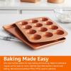 imageAmazon Basics Ceramic Nonstick Baking Sheets and Pans Bakeware Set NonToxic 5Piece Set Copper ColorBrown