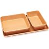 imageAmazon Basics Ceramic Nonstick Baking Sheets and Pans Bakeware Set NonToxic 5Piece Set Copper ColorBrown