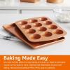 imageAmazon Basics Ceramic Nonstick Baking Sheets and Pans Bakeware Set NonToxic 5Piece Set Copper ColorBrown