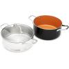 imageAmazon Basics Ceramic Nonstick Pots and Pans Cookware Set Dishwasher ampamp Oven Safe Even Heating 10Piece Set Copper ColorBrown