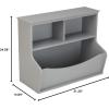imageAmazon Basics Childrens 3 Shelf MultiFunctional Bookcase and Toy Storage Bin  Grey 1484quotD x 3125quotW x 2456quotHGrey