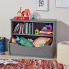imageAmazon Basics Childrens 3 Shelf MultiFunctional Bookcase and Toy Storage Bin  Grey 1484quotD x 3125quotW x 2456quotHGrey