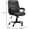 imageAmazon Basics Classic Puresoft PU Padded MidBack Height Adjustable Office Computer Desk Chair with Armrest 26quotD x 2375quotW x 42quotH BlackBlack