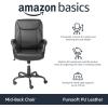 imageAmazon Basics Classic Puresoft PU Padded MidBack Height Adjustable Office Computer Desk Chair with Armrest 26quotD x 2375quotW x 42quotH BlackBlack