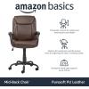 imageAmazon Basics Classic Puresoft PU Padded MidBack Height Adjustable Office Computer Desk Chair with Armrest 26quotD x 2375quotW x 42quotH BlackBrown
