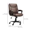 imageAmazon Basics Classic Puresoft PU Padded MidBack Height Adjustable Office Computer Desk Chair with Armrest 26quotD x 2375quotW x 42quotH BlackBrown