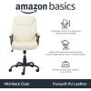 imageAmazon Basics Classic Puresoft PU Padded MidBack Height Adjustable Office Computer Desk Chair with Armrest 26quotD x 2375quotW x 42quotH BlackCream