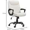 imageAmazon Basics Classic Puresoft PU Padded MidBack Height Adjustable Office Computer Desk Chair with Armrest 26quotD x 2375quotW x 42quotH BlackCream