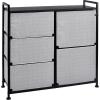 imageAmazon Basics Closet Organizer Drawers with 5Fabric Storage Units WhiteBlack