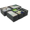 imageAmazon Basics Cloth Drawer Storage Organizer Boxes for Socks Underwear and Baby Items Set of 6 GraySet of 6