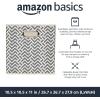imageAmazon Basics Collapsible Cube Storage Organizer Bins 6Pack 105 x 105 x 11 inches Light GreyChevron Grey