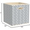 imageAmazon Basics Collapsible Cube Storage Organizer Bins 6Pack 105 x 105 x 11 inches Light GreyChevron Grey