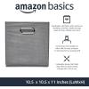 imageAmazon Basics Collapsible Cube Storage Organizer Bins 6Pack 105 x 105 x 11 inches Light GreyLight Grey