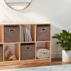 imageAmazon Basics Collapsible Cube Storage Organizer Bins 6Pack 105 x 105 x 11 inches Light GreyTaupe