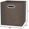 imageAmazon Basics Collapsible Cube Storage Organizer Bins 6Pack 105 x 105 x 11 inches Light GreyTaupe