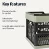 imageAmazon Basics Collapsible Plastic Grocery Shopping Baskets with Handles 3 Pack 66 gallon Green