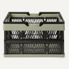 imageAmazon Basics Collapsible Plastic Grocery Shopping Baskets with Handles 3 Pack 66 gallon Green