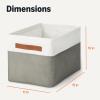 imageAmazon Basics Collapsible Storage Bins with Leather Handles Charcoal Large Pack of 3Charcoal