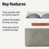 imageAmazon Basics Collapsible Storage Bins with Leather Handles Charcoal Large Pack of 3Charcoal