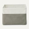 imageAmazon Basics Collapsible Storage Bins with Leather Handles Charcoal Large Pack of 3Charcoal