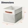 imageAmazon Basics Collapsible Storage Bins with Leather Handles Charcoal Large Pack of 3Linen
