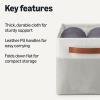 imageAmazon Basics Collapsible Storage Bins with Leather Handles Charcoal Large Pack of 3Linen
